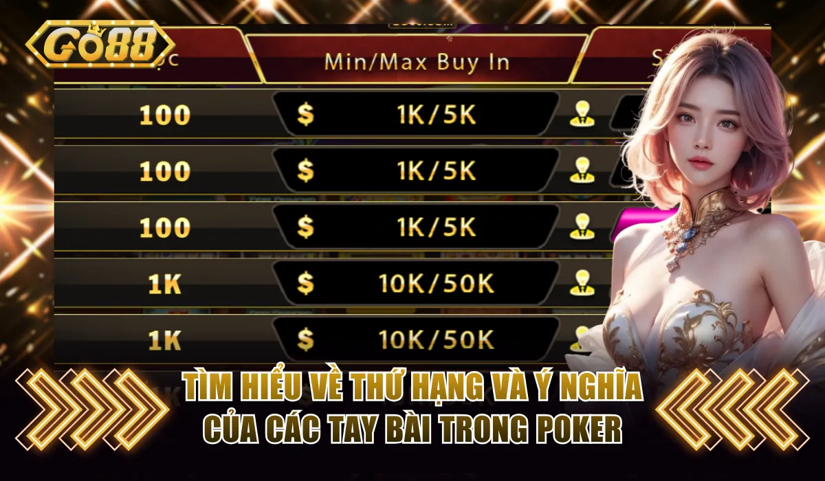 Poker Go88 | Học Cách Phá Đảo Game Bài Chiến Thuật Đỉnh Cao 3 Hiểu rõ thứ tự của các tay bài
